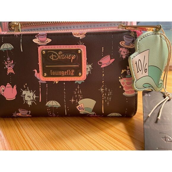 Loungefly Disney Alice Hatter In Wonderland Mad Tea Party Backpack & Wallet NWT - Picture 2 of 16